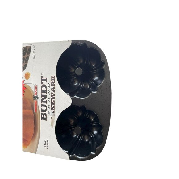 Vintage Nordic Ware Bundt Muffin Pan 6 Cup Cast Aluminum 1993 USA W/ Recipes New - Picture 3 of 7